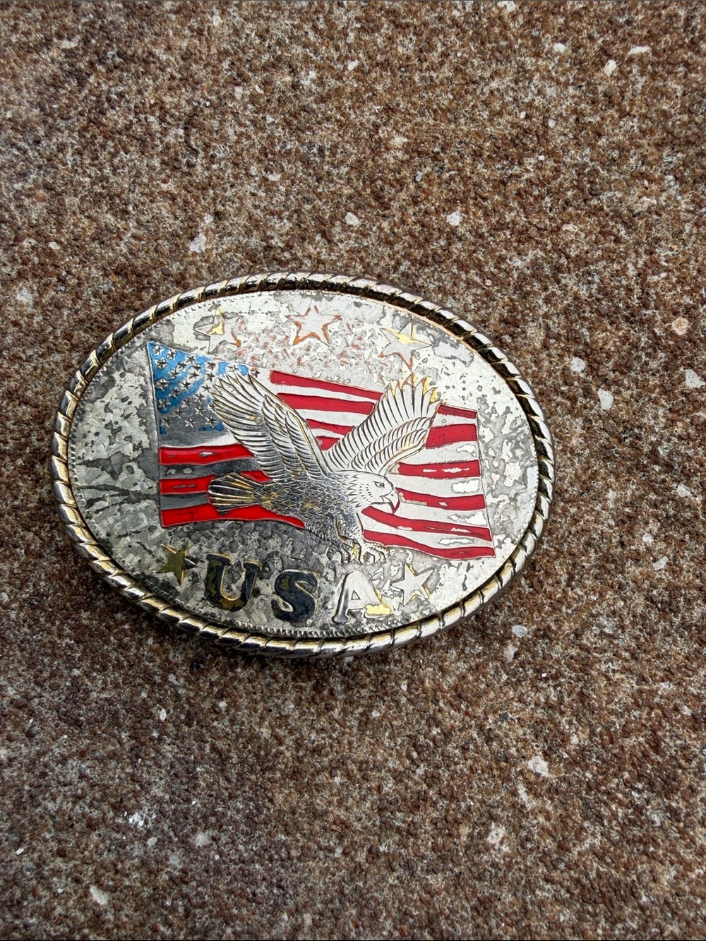 Vintage USA solid belt buckle beautiful